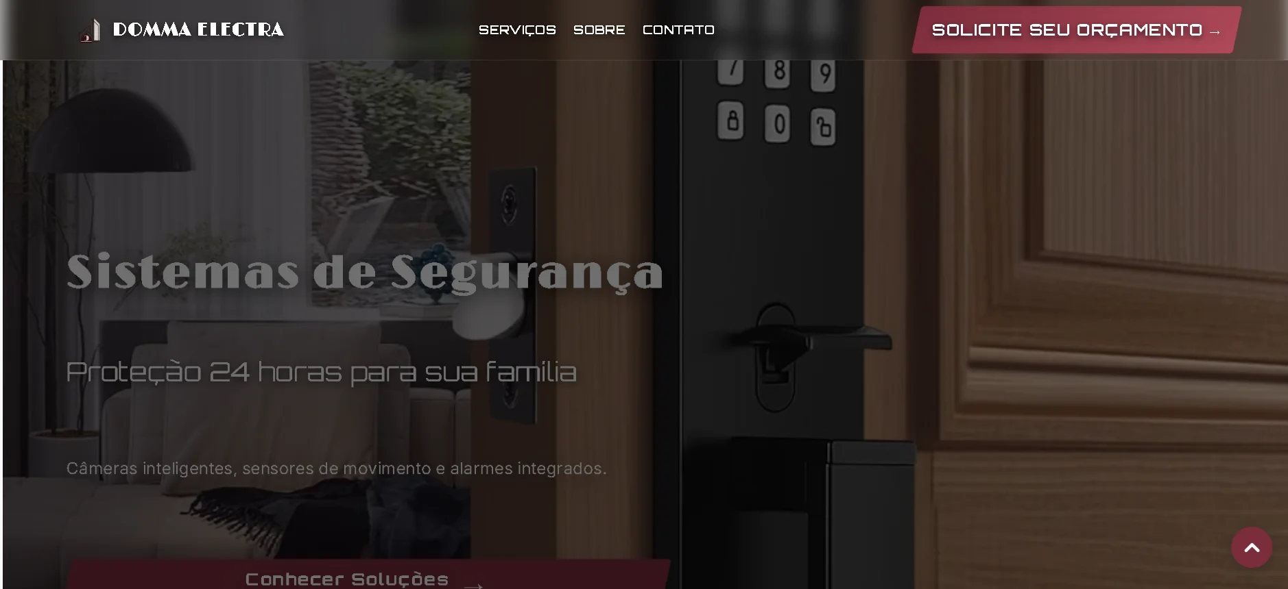 Screenshot do site Domma Electra